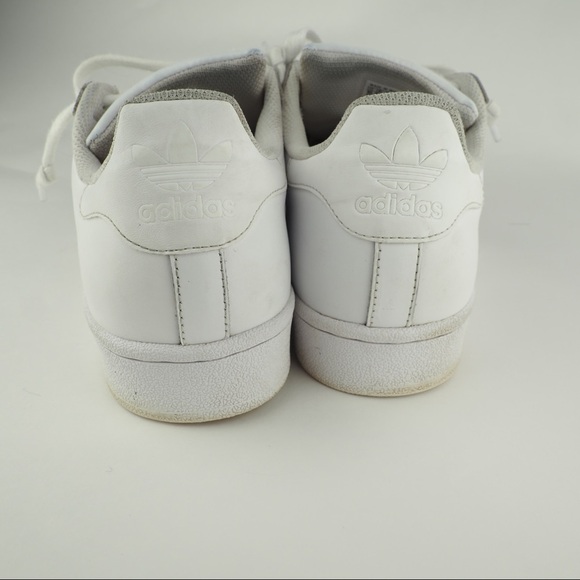 Adidas Superstar mens sz 10 W 11.5 white leather sneakers - Picture 6 of 9